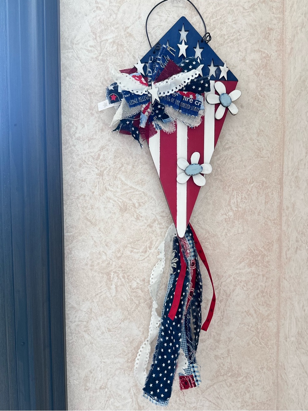 Patriotic Star-Spangled Kite Wall Hanging